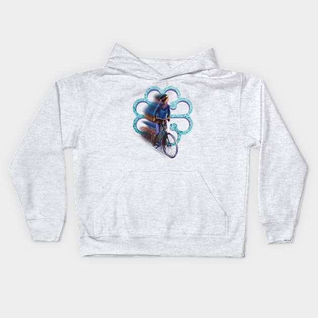 montreal winter bicyling Kids Hoodie by Paskalamak